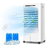 RELAX4LIFE 3 in 1 Condizionatore Portatile con Serbatoio Acqua 10L, Raffrescatore d Aria Evaporativo con 3 Modalità, Raffreddamento, Ventilatore, Deumidificazione, Timer 15H