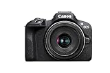 Canon EOS R100 + 18-45mm IS STM - Fotocamera Digitale Compatta Mirrorless 4K - 24,1 MP - Dual Pixel CMOS AF, DIGIC 8 - Scatto a 6,5fps - Macchina Fotografica Wifi e Bluetooth, GPS, Rilevamento Volto