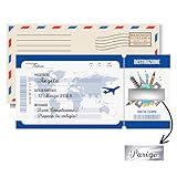 homty Biglietto regalo viaggio / Biglietto aereo finto regalo da grattare / Biglietto aereo da compilare per viaggio regalo. Idee regalo natale!