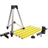 Huepar 3,7m/12ft Palo di Montaggio Laser per Laser Rotante e Livella Laser, Palo Telescopico con Treppiede, Staffa Regolabile con Filettatura Maschio 1/4"-20 e Adattatore Filettato 5/8"-11 - LP36