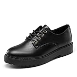 DREAM PAIRS Scarpe Oxford Donna Scarpe Stringate Derby Donna Nero/PU SDOX2202W-E Gr??e 39 (EUR)