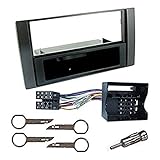 Sound-way Kit Montaggio Autoradio, Mascherina 1 DIN, Adattatore Connettore ISO, Adattatore Antenna, Chiavi di Smontaggio compatibile con FORD GALAXY, FIESTA, FOCUS, C-MAX, S-MAX, TRANSIT