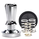 LIVBTS Pressino per caffè espresso da 51 mm, con molle di ricambio da 6,8 kg/9,1 kg/13,6 kg, compatibile con tutte le macchine da caffè da 51 mm, base ondulata in acciaio inossidabile