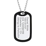 PROSTEEL Collana Uomo Personalizzabile Collana Militare Cindolo 2 Dog Tags Incisione Gratuita, Acciaio Inossidabile Piastrine Militari Argento Incisione Collana Uomo con Piastrine