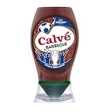 Calvé Salsa Barbeque, Formato 250 ml, Salsa Bbq con Aroma Deciso di Legna e Fumo, Ideale per Tutti i Piatti a Base di Carne, Bottiglia 100% Riciclata