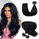 Extension Capelli Veri Cheratina 100 Ciocche 50g 40cm 1 Jet Nero Remy Human Hair Pre Bonded U Tip Hair Extensions Keratina Naturali Umani Lisci