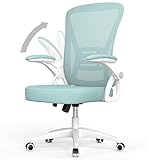 naspaluro Sedia da Ufficio, Sedia Ufficio Ergonomica, Poltrona Ufficio con 90° Bracciolo Regolabile, Sedia scrivania Traspirante con Supporto Lombare, Verde