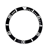 Sonew Orologi Bezel Inserto in Ceramica Adatta per Seiko Date Display Watch Wrist Replacement Parts(Black)