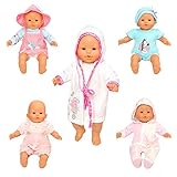 Miunana 5 Abiti Vestiti Tuta Per 36 CM - 46 CM New Born Baby Doll Bambola, Bebé Bambolotti Amore Mio E Altre Bambole 14 Pollici - 18 Pollici (NON INCLUDE BAMBOLA)