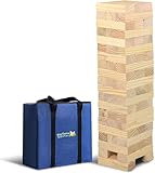 Big Game Hunters Jumbo Hi-Tower In Una Borsa – Impila Da 0.6 Metri Fino A 1.5 Metri Di Altezza – Gioco Della Torre In Legno Di Pino Massiccio