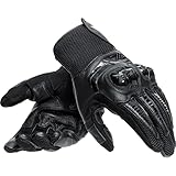 Dainese - Mig 3 Unisex Leather Gloves, Guanti Moto in Pelle per Uomo e Donna, Compatibilità Touchscreen, Palmo Rinforzato e Protezioni in TPU sulle Nocche, Traspiranti, Nero