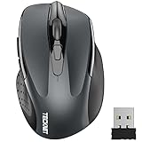 TECKNET PRO Mouse Senza Fili, 2600 DPI Mouse Wireless Ergonomico, 2,4G Mouse Ottico con Ricevitore Nano USB, 6 Pulsanti, Durata di Vita di 24 Mesi Compatibile con PC, Mac, Laptop