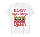 Slot Machine Queen Casino Player Gambling Poker Las Vegas Maglietta