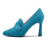 Castamere Donna Spillo Alto High Tacco Heel Chiusa a Punta Pumps Slip-on Ufficio Feste Clear Cute Scarpe 10 CM Heels Blu A 37 EU