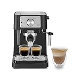 De Longhi EC260.BK Macchina da Caffè Per Polvere o in Cialde E.S.E., Sistema Latte Manuale, Facile da usare, Serbatoio Estraibile da 1.1 L, Caldaia acciaio inox