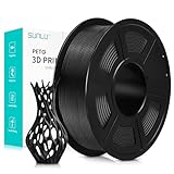 SUNLU Filamento PETG 1,75 mm, Neatly Wound per Stampante 3D Precisione Dimensione +/- 0,02 mm, Forte e Durevole, Bobina da 1 kg (2,2 lbs), Nero