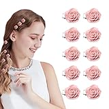 Kavya Forcine Capelli Sposa Piccoli Fiori Bianchi Accessori Capelli Cerimonia Sposa per le Donne Fermaglio Capelli Sposa con Rosa Vari Acconciatura(10 Pcs Rosa)