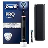 Oral-B Spazzolino Elettrico Ricaricabile Pro Series 3 Nero, 2 Testine di Ricambio, 1 Custodia da Viaggio. 1 Spazzolino