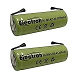 2x Batteria ricaricabile Ni-Mh 4/5AA 4/5 AA 1,2V 1200mAh 42x14mm con lamelle linguette terminali a saldare per pacco pacchi batteria