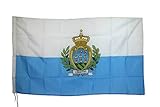 G.V. Bandiera Flag Repubblica San Marino SANMARINESE Rocca Monte Titano cm90x150 Alta QUALITA  Tessuto Spesso Robusto