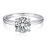 MomentWish Anelli Donna, 1 Carato Anello di Fidanzamento Moissanite VVS1 D Colore Eternità Anello anelli donna argento 925 Regalo di nozze per Donna Sposa Anello Dimensione53