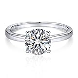 MomentWish Anelli Donna, 1 Carato Anello di Fidanzamento Moissanite VVS1 D Colore Eternità Anello anelli donna argento 925 Regalo di nozze per Donna Sposa Anello Dimensione63