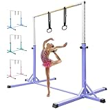 FBSPORT Barra da Ginnastica per Bambini con 13 Altezze Regolabili,Sbarra di Ginnastica per Bambini Barra Ginnastica Orizzontali Artistica Palestra Danza per Bambini e Bambine e Portatile Viola