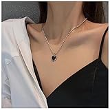 Dervivea Minimalista Nero Cuore Collana Choker Onice Cuore Collana Ciondolo Naturale Onice Collana Choker Amore Cuore Collare Collana Catena Gioielli Per Le Donne E Le Ragazze