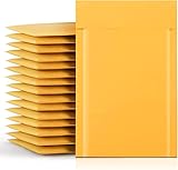 50 pezzi A5 15,3 cm x 26,9 cm Kraft Bubble Mailer Buste imbottite autosigillanti per imballaggio oro