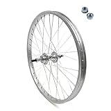 RUOTA CERCHIO POSTERIORE BICI BICICLETTA MTB 26X1,75 6/7V. IN ALLUMINIO, MOZZO IN ACCIAIO, DADI DI FISSAGGIO INCLUSI