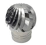 EINSIDE Comignoli girevoli, Cappello eolico per camini in acciaio inox AISI 304, Base tonda Ø 160 mm