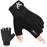 BEAST RAGE Guanti Palestra Ideali da Sollevamento Pesi Ciclismo Guanto Gloves for Gym Allenamento Traspiranti e Aderenti Training Guantini Palestra per Uomo e Donna (M, Black Nero)