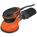 BLACK+DECKER, Levigatrice rotorbitale 240W. Ideale per levigare/lucidare su legno, metallo, plastica PVC, vernice, sia su superfici piane che curve. Sacchetto raccoglipolvere incluso. KA199-QS