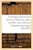 Catalogue d anciennes faïences italiennes, plats, assiettes, vases, faïences hispano-mauresques