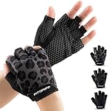 Fitgriff® Guanti Palestra Uomo e Donna (Imbottiti) - Guanti da Fitness Antiscivolo per Allenamento - Accessori Sollevamento Pesi (Size 6, Leopard)