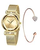 CIVO Orologio Donna Oro Set Acciaio Inossidabile Orologi Donna Analogico Elegante Polso Orologio Stelle Donna Orologio Bracciale Donna Quarzo Regalo Donna