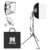 Softbox, Kit Softbox LED da 50 W, Luce Fotografica 40x40 cm con Lampadine 5500K e 150 cm Treppiede, Illuminazione Continua per Fotografia/Registrazione Video/Streaming Live/Streaming di Giochi/YouTube