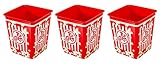 Kigima Popcorn - Set di 3 bicchieri reversibili, 3 litri, colore: Rosso