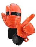 KUTOOK Guanti Sci Invernali Snowboard Neve Antivento Impermeabile Termico per Ciclismo Sport Invernali Uomo Donna(Orange,L)