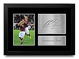 HWC Trading Francesco Totti A4 Incorniciato Firmato Regalo Visualizzazione Delle Foto Print Immagine Autografo Stampato Per Roma Tifosi Di Calcio