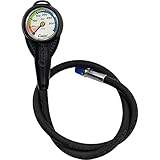 Cressi Pressure Gauge Minimanometro con Frusta per Immersioni, Nero, Adulto Unisex, BAR