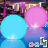 FTJKGH 2PCS Luci Galleggianti Piscina, Luci per Piscina 40CM Lampada Sfera Giardino Piscina Galleggiante IP67 Impermeabile, 16 Colore Luce per Piscina a LED con Telecomando per Esterno Piscina Piscine