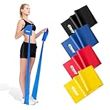 Banda Elastica [Singola o Set di 4 Fasce] | 1,2m/2m Elastici Fitness per Fisioterapia ed Esercizio | Bande di Resistenza | Bande Elastiche per Yoga e Pilates (2m, 3 Blu (Forte))