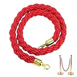 Hazrcvr Transenne Corda 1,5 m Corda Rossa con Ganci d oro Cord Fune Cordone Cordone Transenna Cordone per Delimitare Fune Corda Transenne Cordone Intrecciato Transenne per Teatro Hotel