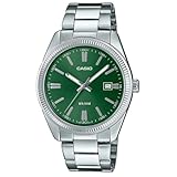 Casio Orologio Quarzo Unisex, misura cassa 39.00mm con quadrante Verde Analogico e cinturino Argento in Cinturino in metallo MTP-1302PD-3AVEF