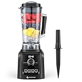 AMZCHEF 2000W Frullatore con Velocità Infinita e Menù Preimpostati 4-IN-1-2L Frullatore Professionale Tutto-in-Uno Dotato di 6 Lame a 3 Strati Fino a 32.000 giri/min per Tritare il Ghiaccio - Nero