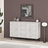 Totò Piccinni Madia Credenza DUNE in Legno con quattro ante (Bianco Antico)