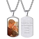 Supcare Collana con Foto Personalizzata, 04 Stile Collana Piastrina Militare Donna Uomo Ciondolo Portafoto, Argent Collana Personalizzata con Foto+ Incisione, Idee Regalo Natale Compleanno