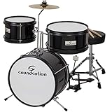 Soundsation JDK313-BK Batteria Acustica per Bambini 3 Fusti Completa Nera