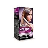 Kativa Keratin, Kit lisciante brasiliano Xpress, formula con doppia cheratina, trattamento lisciante professionale a casa, fino a 12 settimane di durata, con cheratina vegetale, facile da applicare